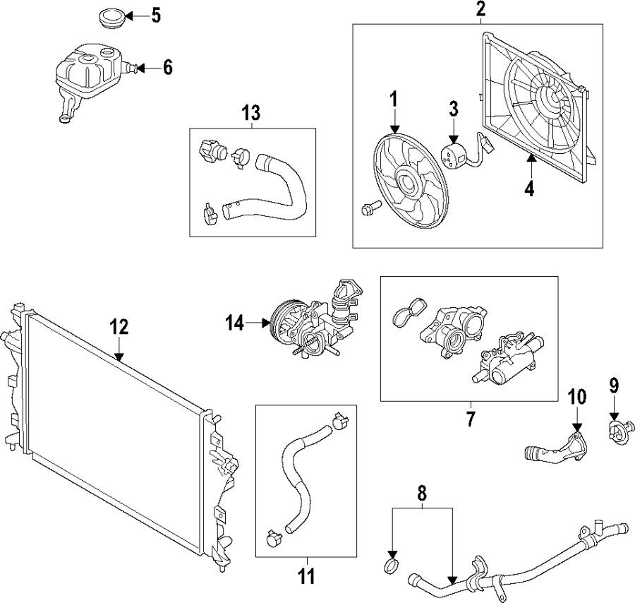 9Cooling system. Cooling fan. Radiator. Water pump.https://images.simplepart.com/images/parts/motor/fullsize/F05M070.png