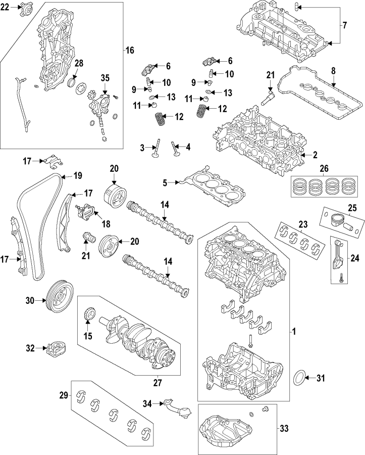 29Camshaft & timing. Crankshaft & bearings. Cylinder head & valves. Lubrication. Mounts. Pistons. Rings & bearings.https://images.simplepart.com/images/parts/motor/fullsize/F05M100.png