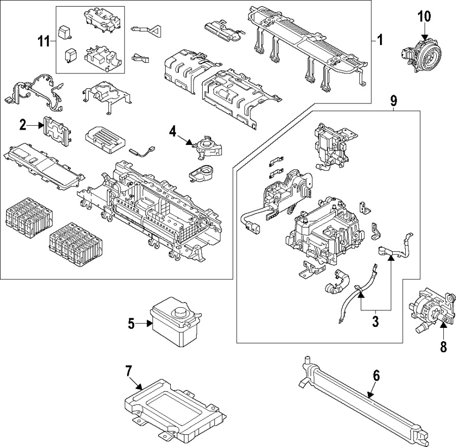 Diagram Hybrid components. Blower motor. Cooling system. for your Hyundai