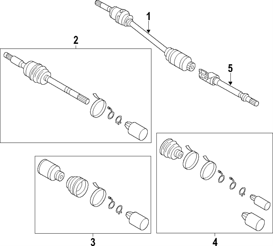 Diagram DRIVE AXLES. AXLE SHAFTS & JOINTS. for your 2024 Hyundai Palisade   