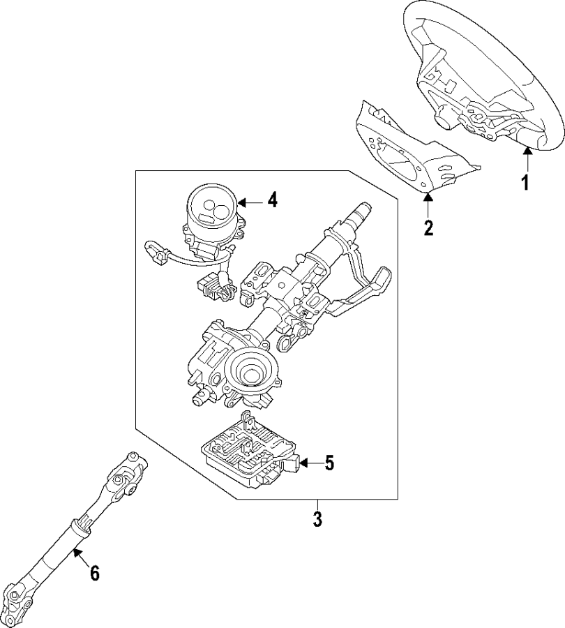 Diagram STEERING COLUMN. STEERING WHEEL. for your Hyundai