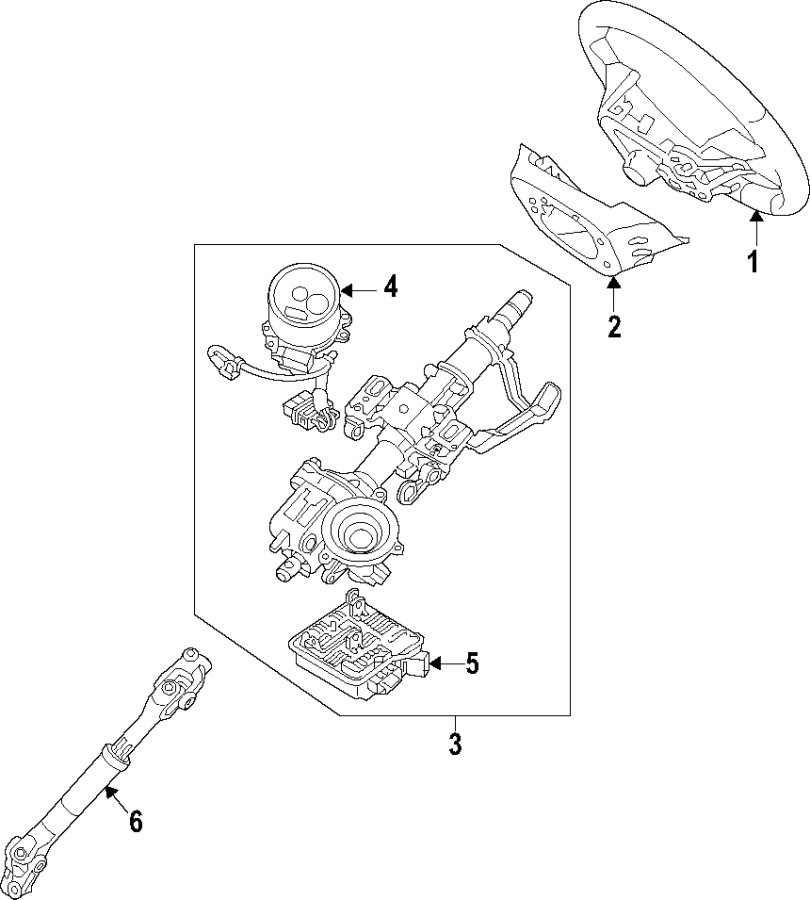 Diagram STEERING COLUMN. STEERING WHEEL. for your 2014 Hyundai Elantra Coupe   