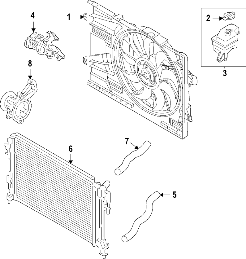Diagram Cooling system. Cooling fan. Radiator. Water pump. for your Genesis