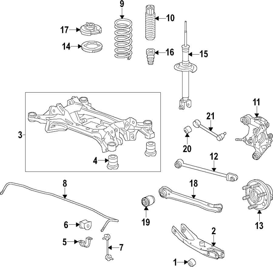 Diagram Rear suspension. for your 2019 Genesis G80   