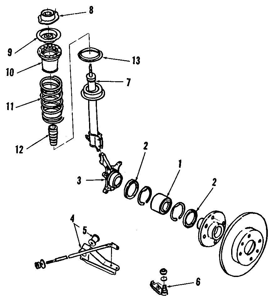 FRONT SUSPENSION. LOWER CONTROL ARM. SUSPENSION COMPONENTS.