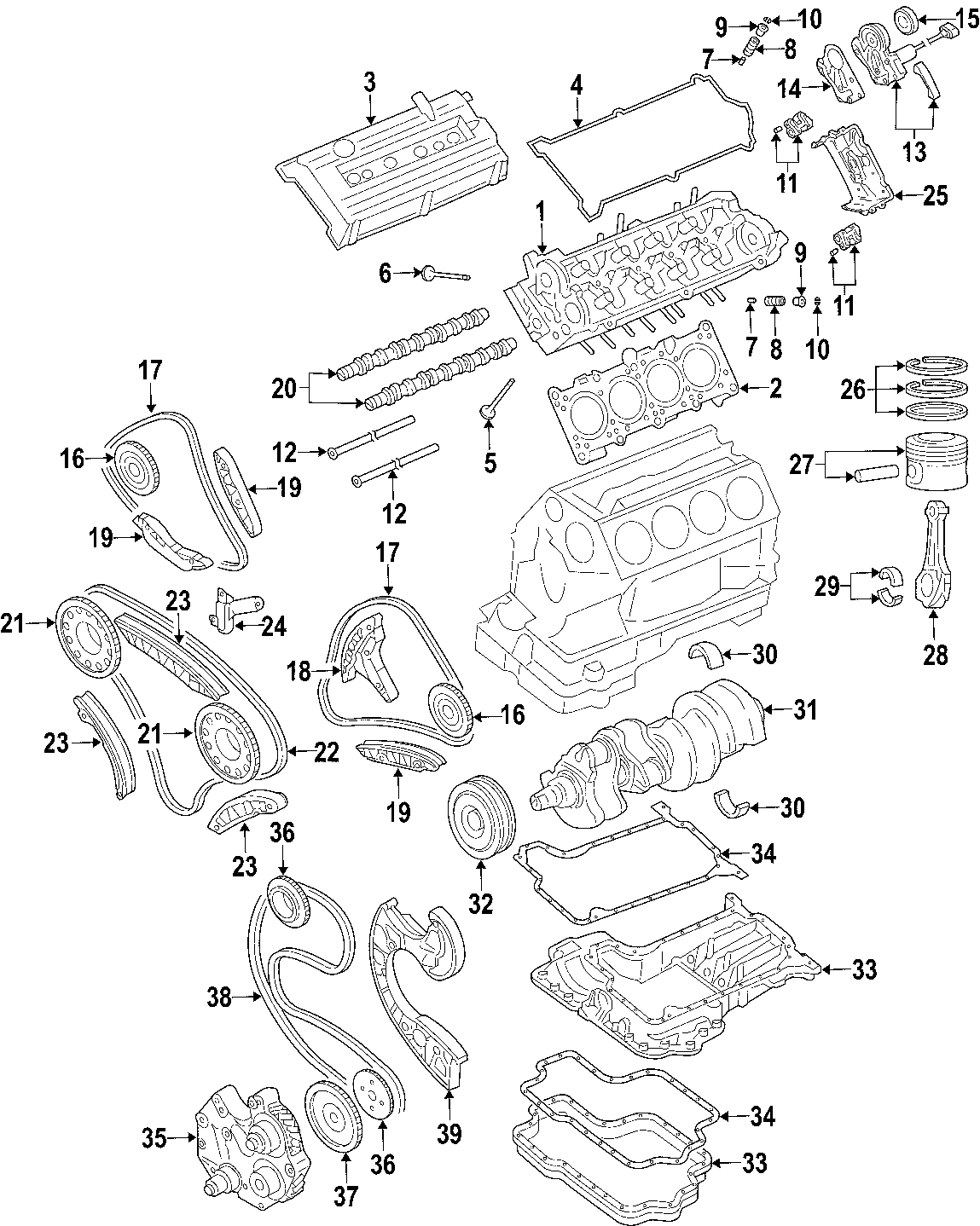 14CAMSHAFT & TIMING. CRANKSHAFT & BEARINGS. CYLINDER HEAD & VALVES. LUBRICATION. MOUNTS. PISTONS. RINGS & BEARINGS.https://images.simplepart.com/images/parts/motor/fullsize/F205045.png