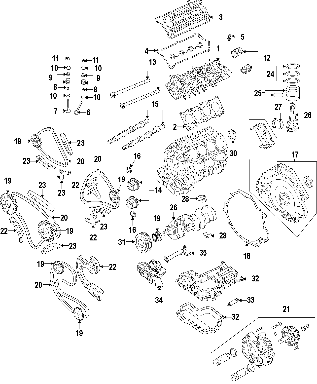 25CAMSHAFT & TIMING. CRANKSHAFT & BEARINGS. CYLINDER HEAD & VALVES. LUBRICATION. MOUNTS. PISTONS. RINGS & BEARINGS.https://images.simplepart.com/images/parts/motor/fullsize/F206040.png