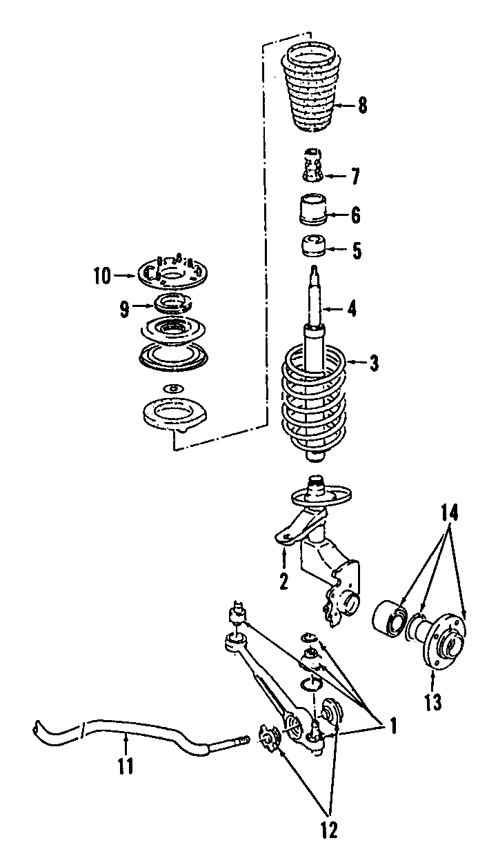 14FRONT SUSPENSION. LOWER CONTROL ARM. STABILIZER BAR. SUSPENSION COMPONENTS.https://images.simplepart.com/images/parts/motor/fullsize/F208100.png