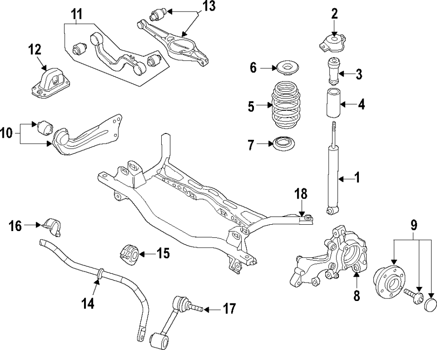 12REAR SUSPENSION. LOWER CONTROL ARM. REAR AXLE. STABILIZER BAR. SUSPENSION COMPONENTS.https://images.simplepart.com/images/parts/motor/fullsize/F20B110.png