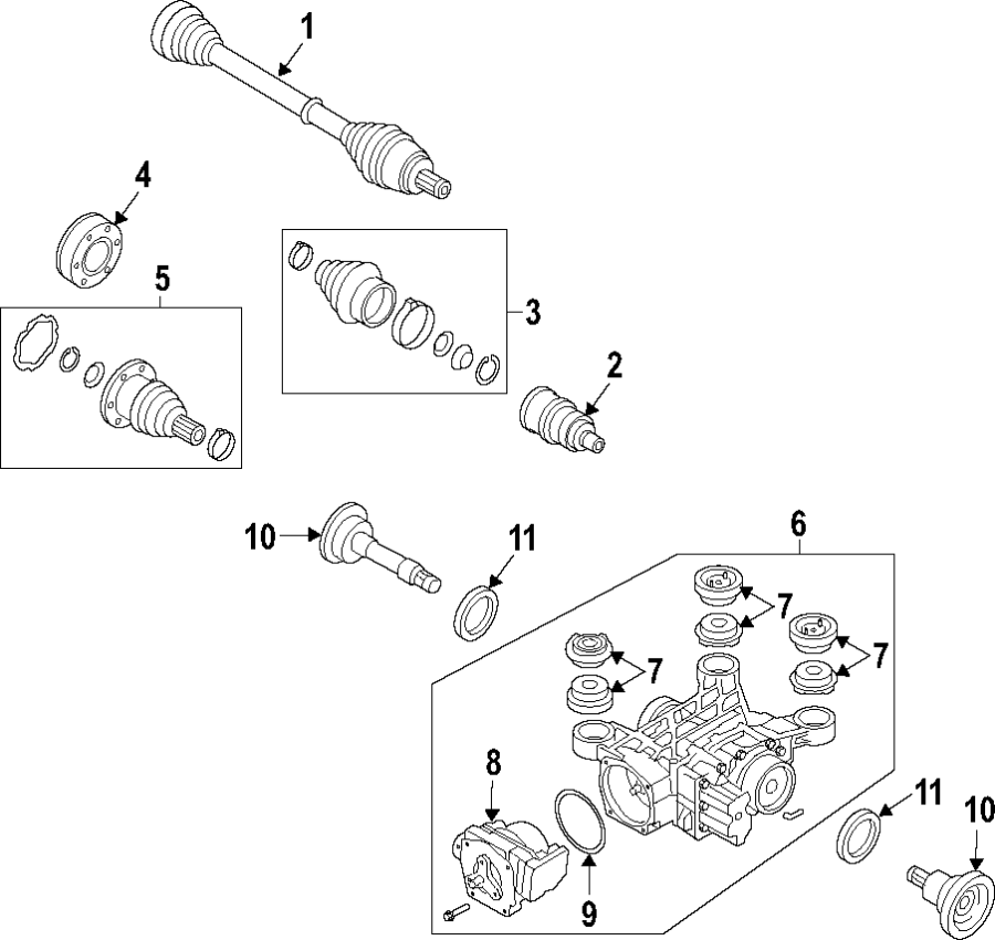 REAR AXLE. AXLE SHAFTS & JOINTS. DIFFERENTIAL. DRIVE AXLES. PROPELLER SHAFT.