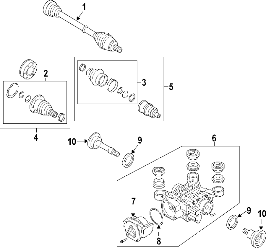 REAR AXLE. AXLE SHAFTS & JOINTS. DIFFERENTIAL. DRIVE AXLES. PROPELLER SHAFT.