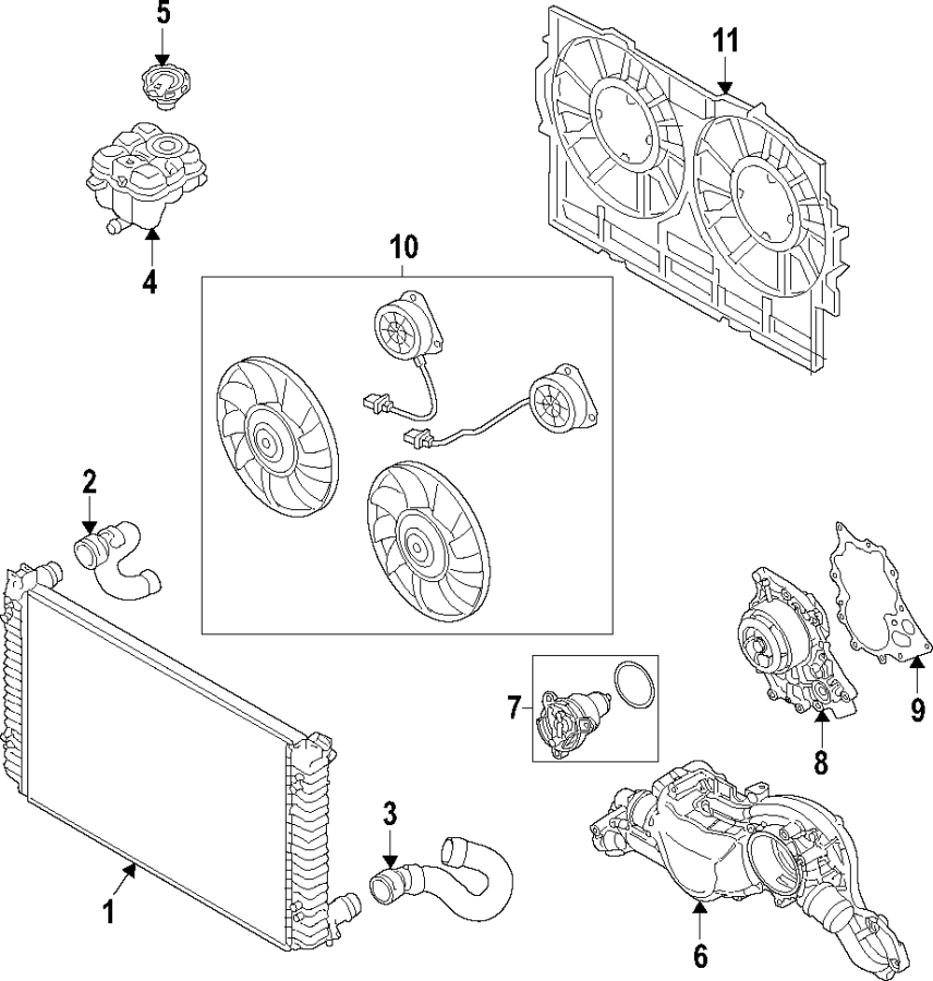 11Cooling system. Cooling fan. Radiator. Water pump.https://images.simplepart.com/images/parts/motor/fullsize/F20F035.png