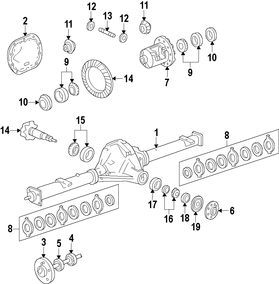 Diagram REAR AXLE. PROPELLER SHAFT. for your 2020 Ford F-150 3.0L Power-Stroke V6 DIESEL A/T RWD XL Standard Cab Pickup Fleetside 