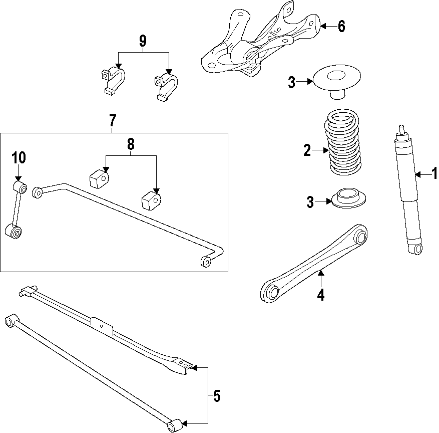 Diagram REAR SUSPENSION. STABILIZER BAR. SUSPENSION COMPONENTS. for your 2004 Ford F-550 Super Duty   