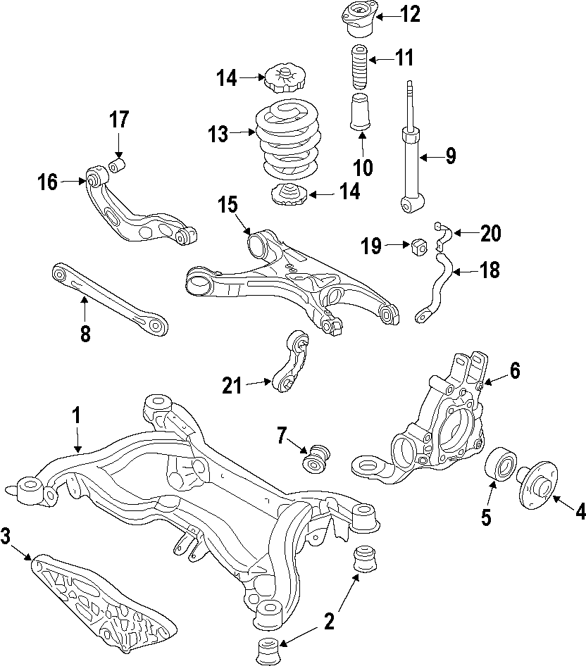 REAR SUSPENSION. RIDE CONTROL. STABILIZER BAR. SUSPENSION COMPONENTS.