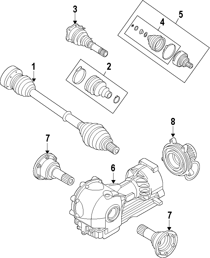 DRIVE AXLES. AXLE SHAFTS & JOINTS. DIFFERENTIAL. FRONT AXLE. PROPELLER SHAFT.