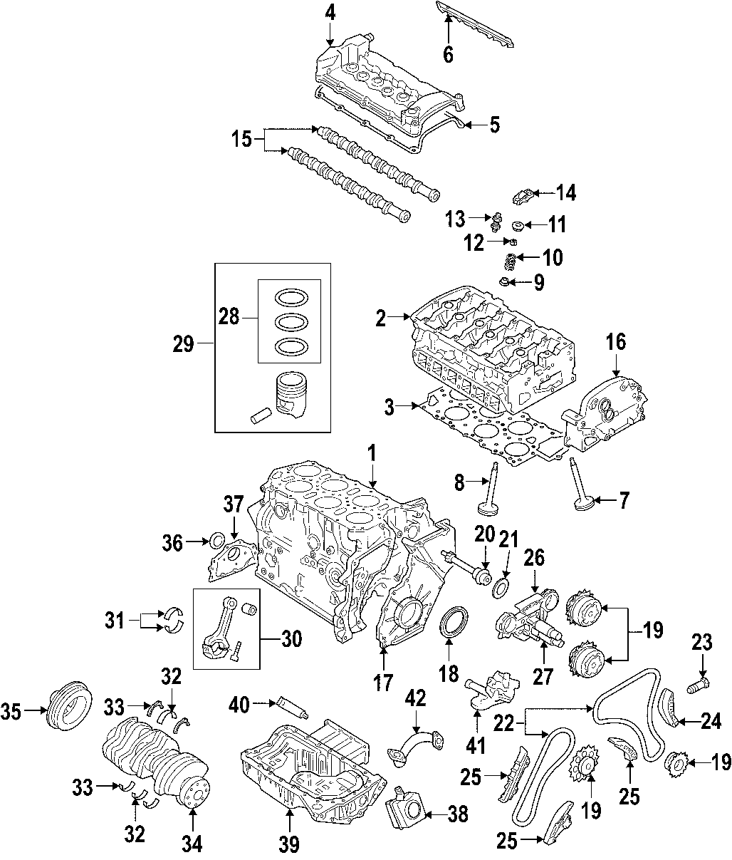 4CAMSHAFT & TIMING. CRANKSHAFT & BEARINGS. CYLINDER HEAD & VALVES. LUBRICATION. MOUNTS. PISTONS. RINGS & BEARINGS.https://images.simplepart.com/images/parts/motor/fullsize/F221045.png