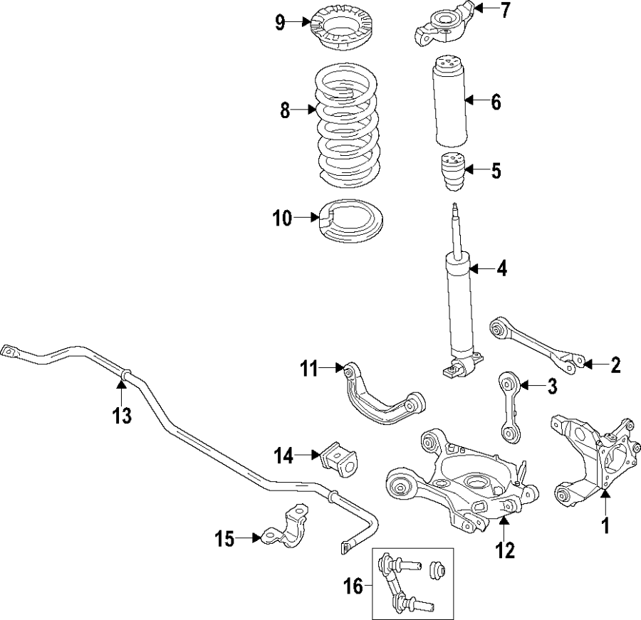 Rear suspension. Diagram