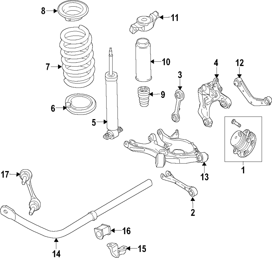 Diagram REAR SUSPENSION. for your 2013 Ford Fusion   