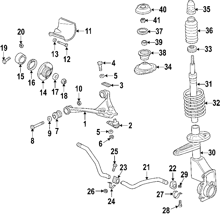 33FRONT SUSPENSION. LOWER CONTROL ARM. STABILIZER BAR. SUSPENSION COMPONENTS.https://images.simplepart.com/images/parts/motor/fullsize/F250260.png