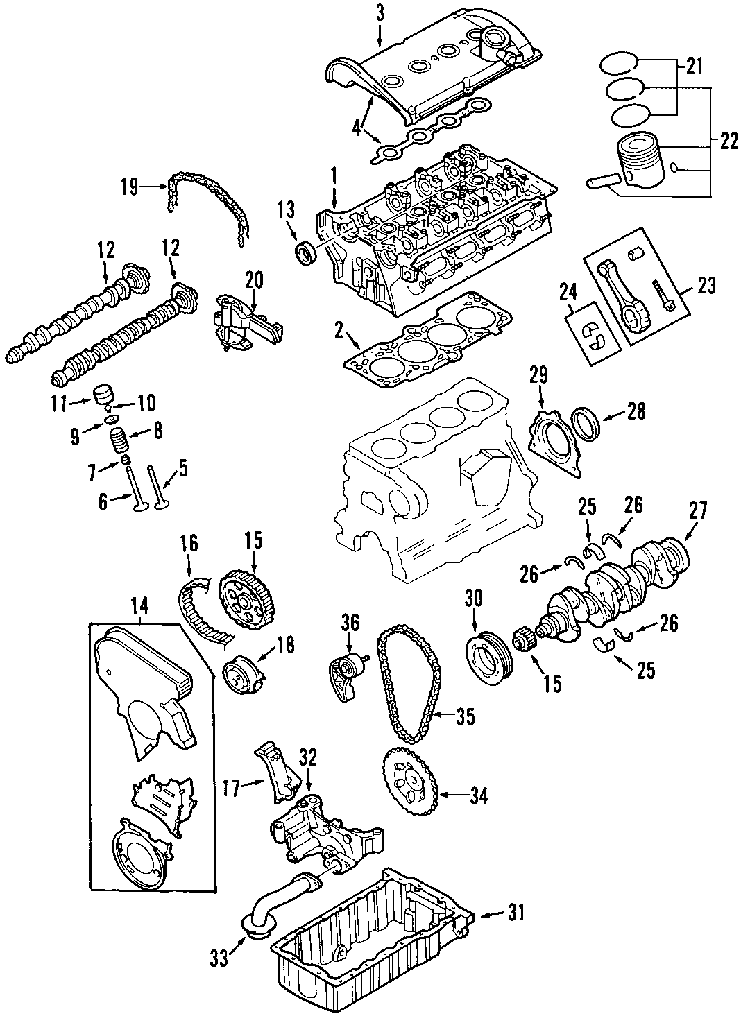 13CAMSHAFT & TIMING. CRANKSHAFT & BEARINGS. CYLINDER HEAD & VALVES. LUBRICATION. MOUNTS. PISTONS. RINGS & BEARINGS.https://images.simplepart.com/images/parts/motor/fullsize/F256040.png