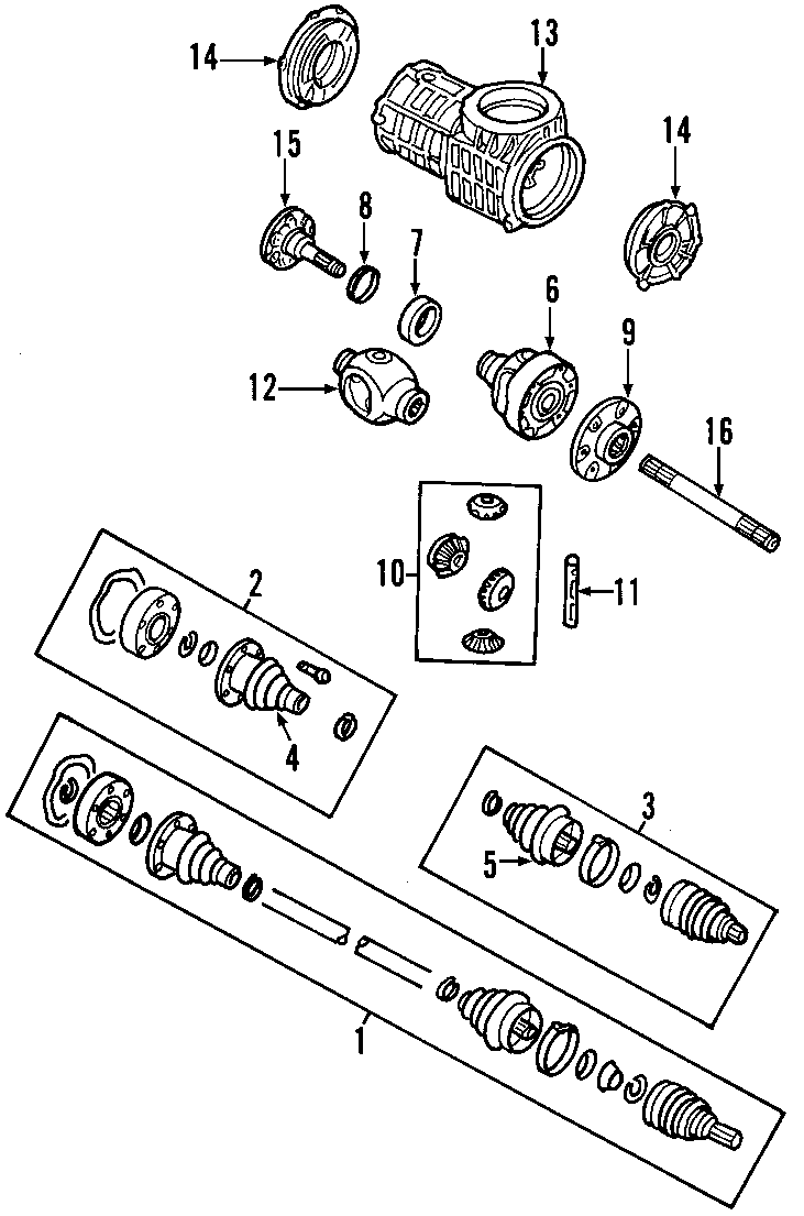 REAR AXLE. AXLE SHAFTS & JOINTS. DIFFERENTIAL. PROPELLER SHAFT.