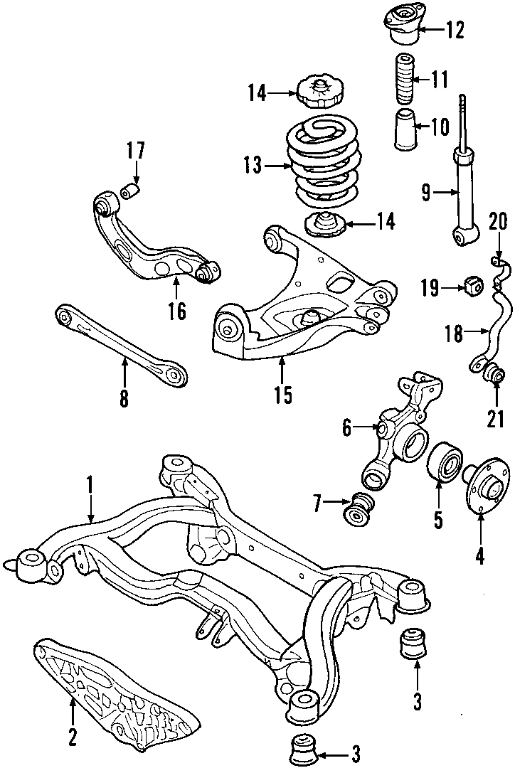 REAR SUSPENSION. LOWER CONTROL ARM. STABILIZER BAR. SUSPENSION COMPONENTS. UPPER CONTROL ARM.