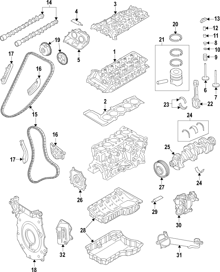 16CAMSHAFT & TIMING. CRANKSHAFT & BEARINGS. CYLINDER HEAD & VALVES. LUBRICATION. MOUNTS. PISTONS. RINGS & BEARINGS.https://images.simplepart.com/images/parts/motor/fullsize/F25F025.png