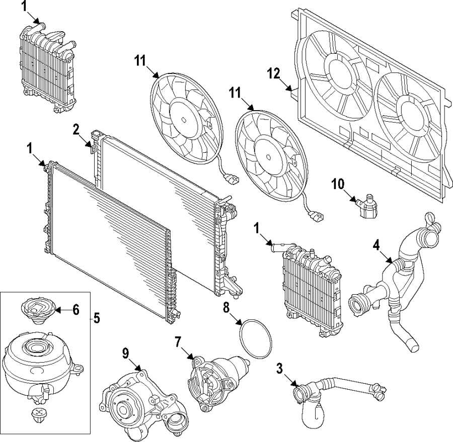 3Cooling system. Cooling fan. Radiator. Water pump.https://images.simplepart.com/images/parts/motor/fullsize/F25N005.png