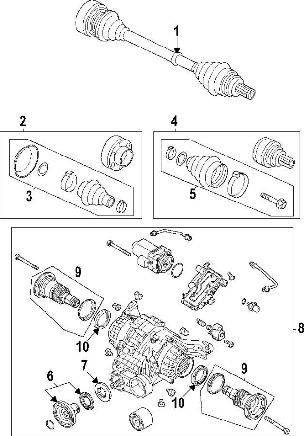 Rear axle. Axle shafts & joints. Differential. Propeller shaft.https://images.simplepart.com/images/parts/motor/fullsize/F25N085.png