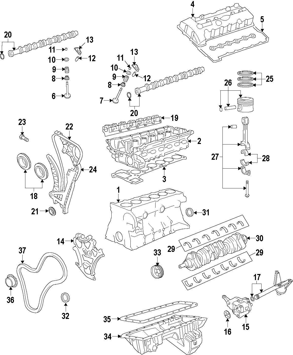 28CRANKSHAFT & BEARINGS. CYLINDER HEAD & VALVES. LUBRICATION. MOUNTS. PISTONS. RINGS & BEARINGS.https://images.simplepart.com/images/parts/motor/fullsize/F268035.png