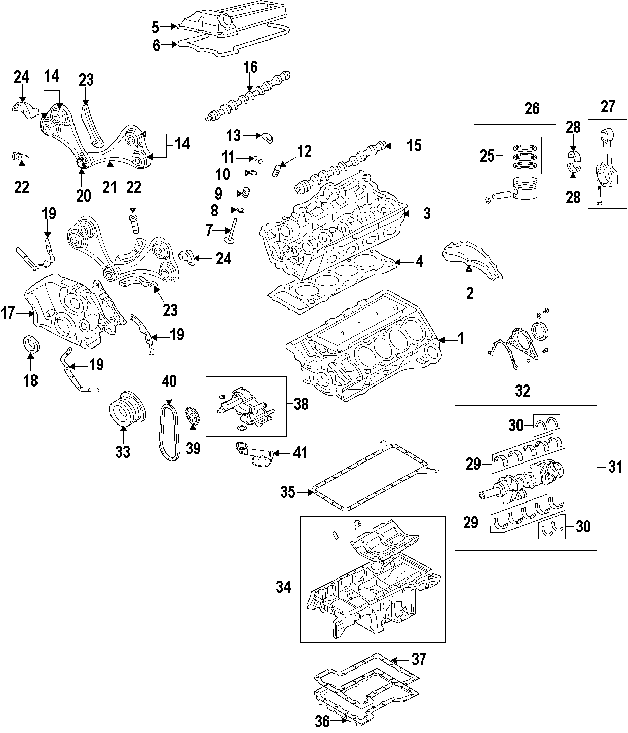 34CAMSHAFT & TIMING. CRANKSHAFT & BEARINGS. CYLINDER HEAD & VALVES. LUBRICATION. MOUNTS. PISTONS. RINGS & BEARINGS.https://images.simplepart.com/images/parts/motor/fullsize/F268040.png