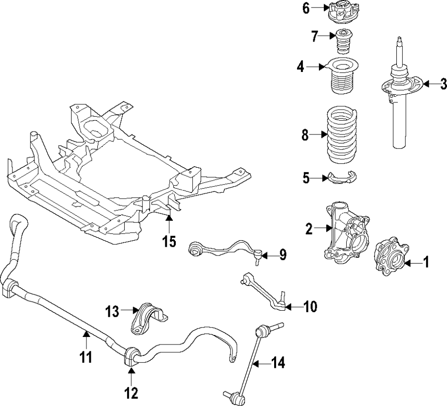 9FRONT SUSPENSION. LOWER CONTROL ARM. RIDE CONTROL. STABILIZER BAR. SUSPENSION COMPONENTS.https://images.simplepart.com/images/parts/motor/fullsize/F26F070.png