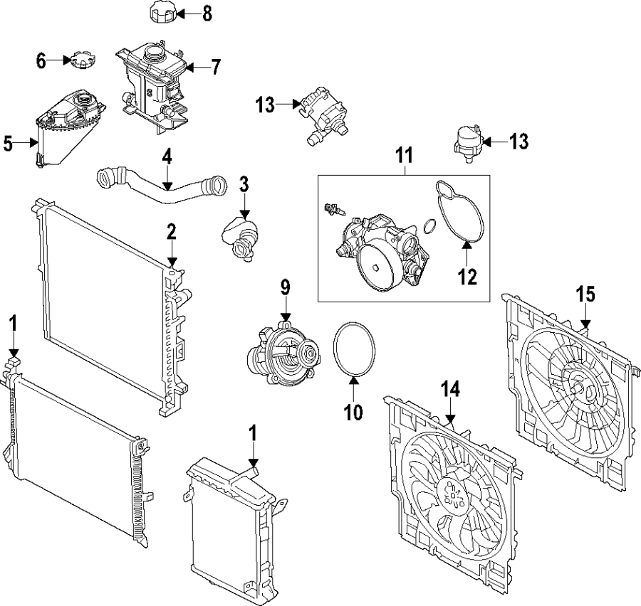 3Cooling system. Cooling fan. Radiator. Water pump.https://images.simplepart.com/images/parts/motor/fullsize/F26H040.png