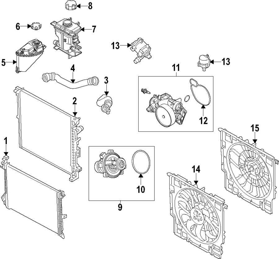 3Cooling system. Cooling fan. Radiator. Water pump.https://images.simplepart.com/images/parts/motor/fullsize/F26H050.png