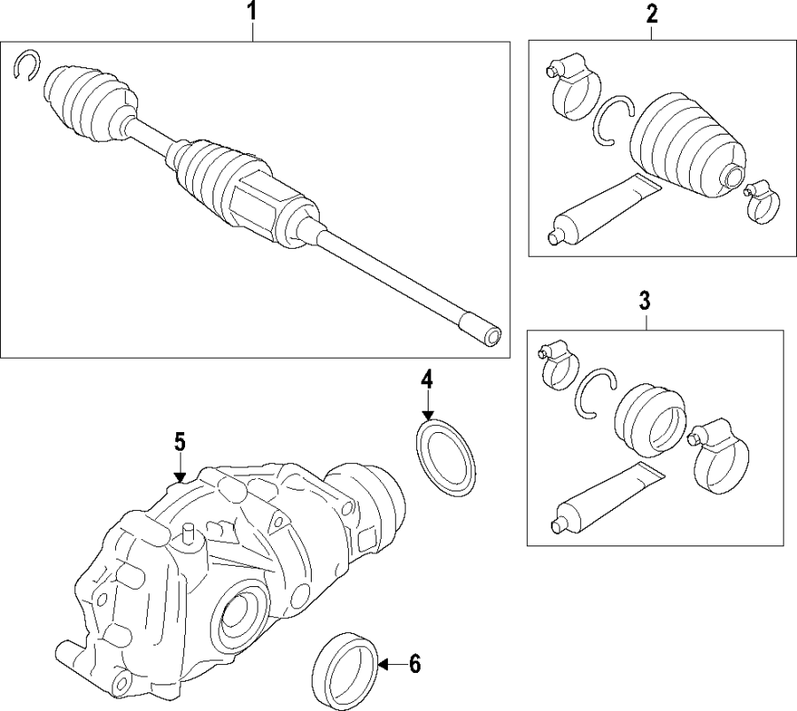 6Drive axles. Axle shafts & joints. Differential. Front axle. Propeller shaft.https://images.simplepart.com/images/parts/motor/fullsize/F26H110.png