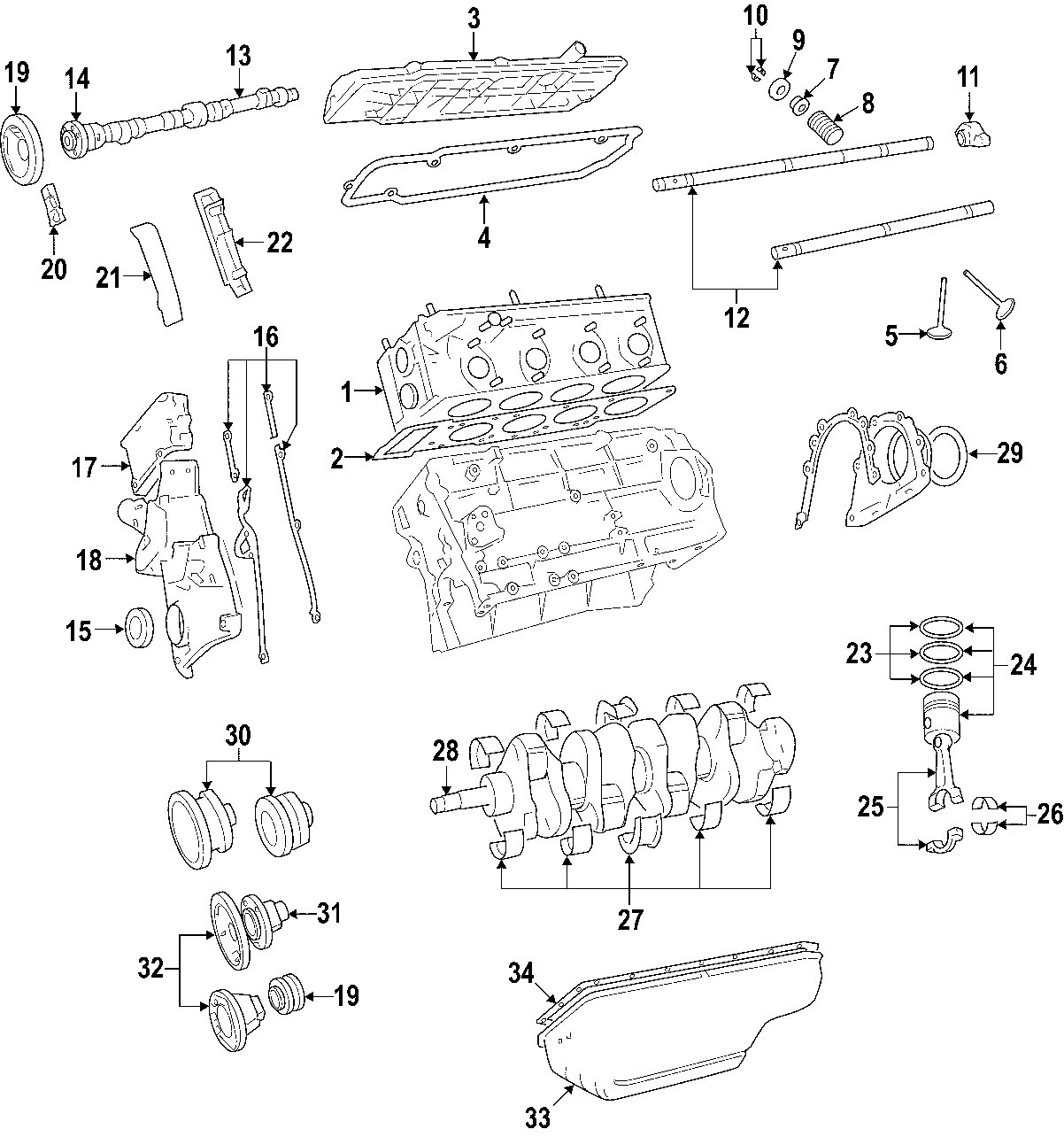 16CAMSHAFT & TIMING. CRANKSHAFT & BEARINGS. CYLINDER HEAD & VALVES. LUBRICATION. MOUNTS. PISTONS. RINGS & BEARINGS.https://images.simplepart.com/images/parts/motor/fullsize/F270030.png