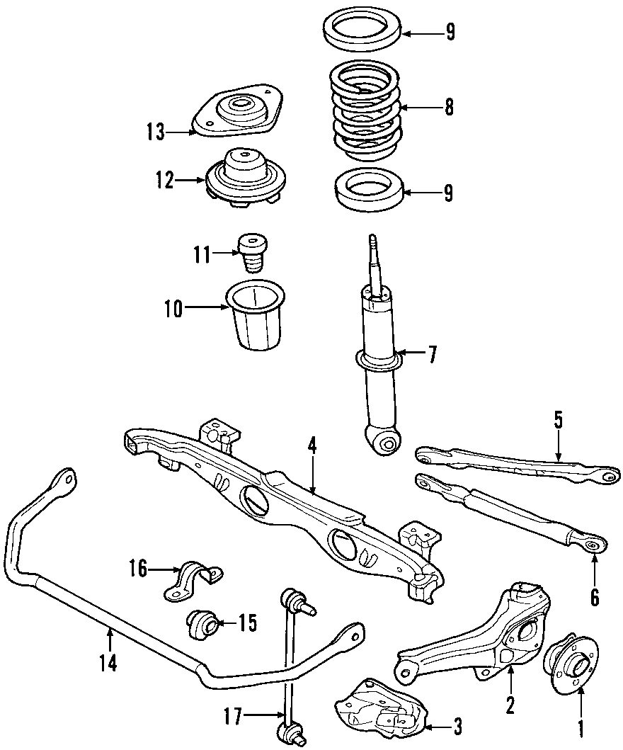 REAR SUSPENSION. RIDE CONTROL. STABILIZER BAR. SUSPENSION COMPONENTS.