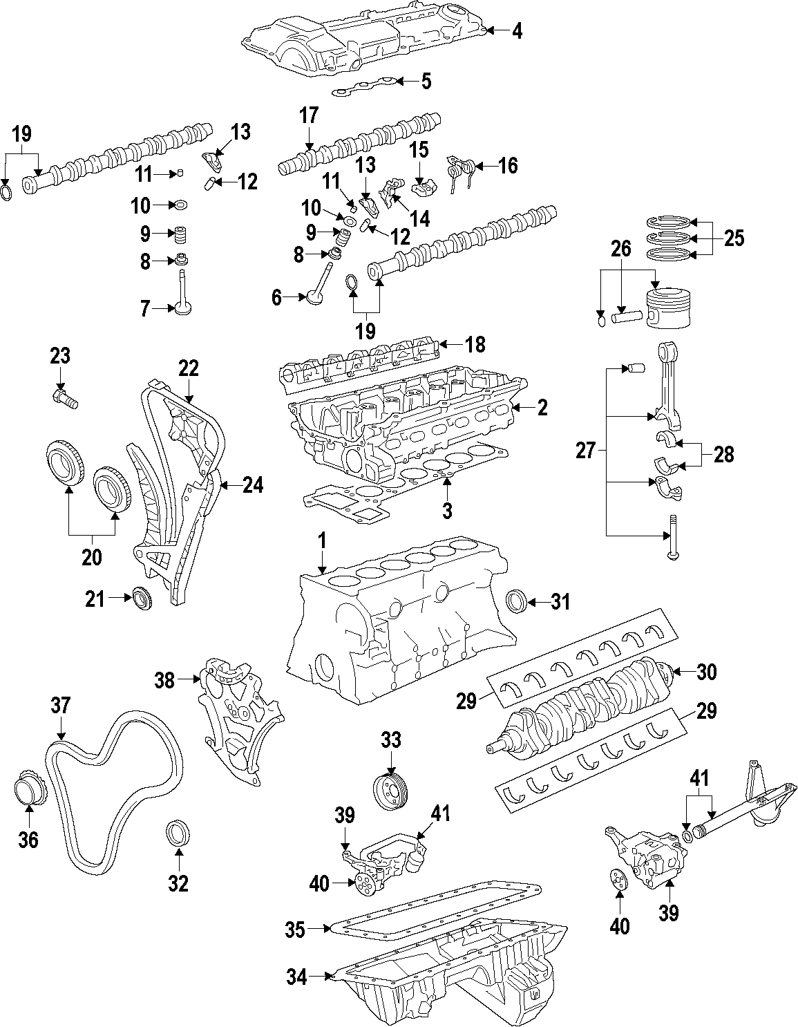 14CAMSHAFT & TIMING. CRANKSHAFT & BEARINGS. CYLINDER HEAD & VALVES. LUBRICATION. MOUNTS. PISTONS. RINGS & BEARINGS.https://images.simplepart.com/images/parts/motor/fullsize/F272043.png