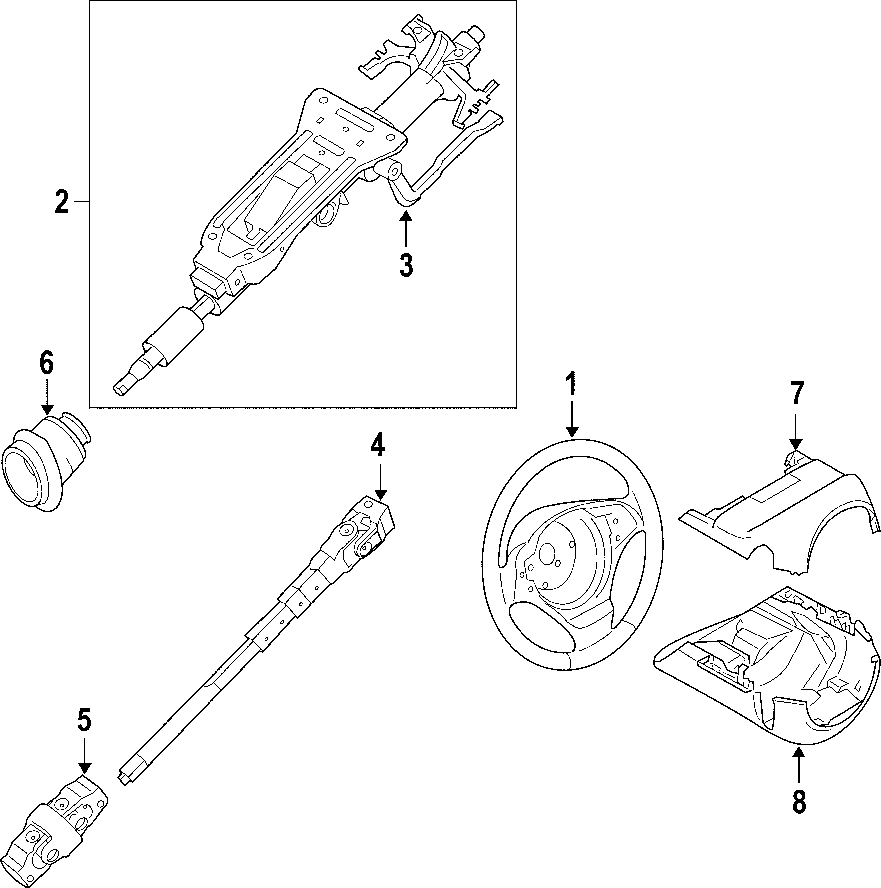 STEERING COLUMN. STEERING WHEEL.