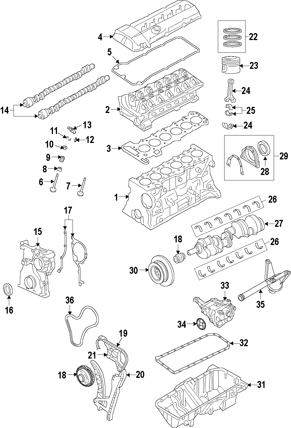 3CAMSHAFT & TIMING. CRANKSHAFT & BEARINGS. CYLINDER HEAD & VALVES. LUBRICATION. MOUNTS. PISTONS. RINGS & BEARINGS.https://images.simplepart.com/images/parts/motor/fullsize/F273055.png