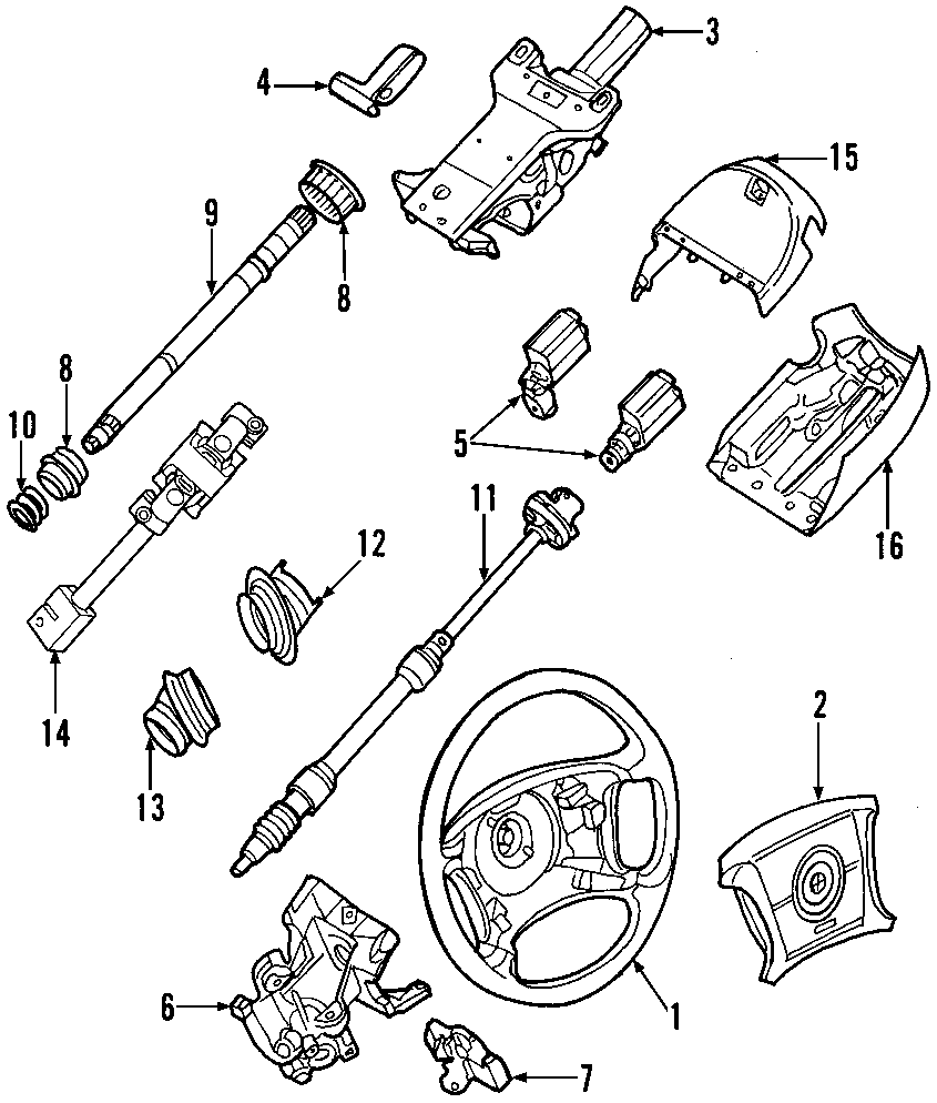 STEERING COLUMN. STEERING WHEEL.