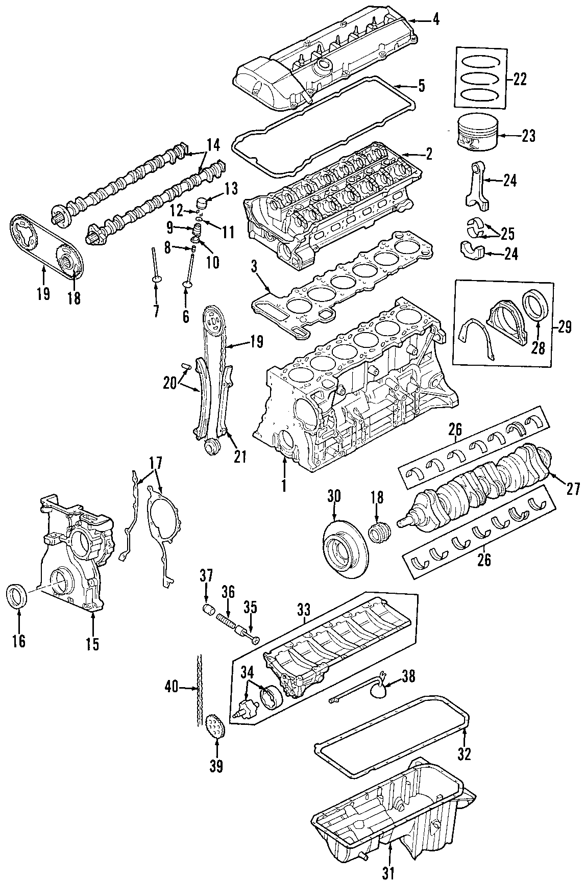 23CAMSHAFT & TIMING. CRANKSHAFT & BEARINGS. CYLINDER HEAD & VALVES. LUBRICATION. MOUNTS. PISTONS. RINGS & BEARINGS.https://images.simplepart.com/images/parts/motor/fullsize/F276042.png