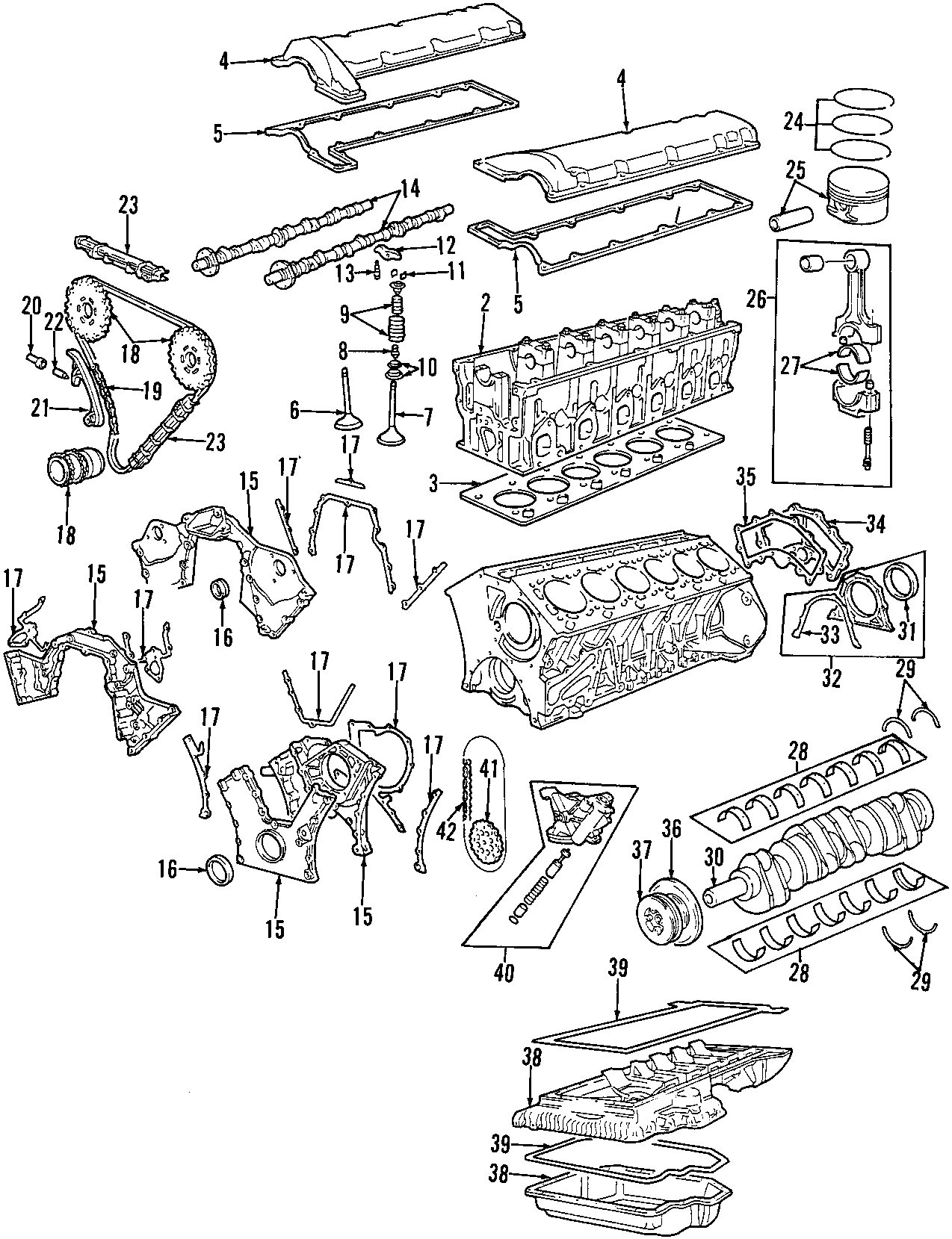 CAMSHAFT & TIMING. CRANKSHAFT & BEARINGS. CYLINDER HEAD & VALVES. LUBRICATION. MOUNTS. PISTONS. RINGS & BEARINGS.