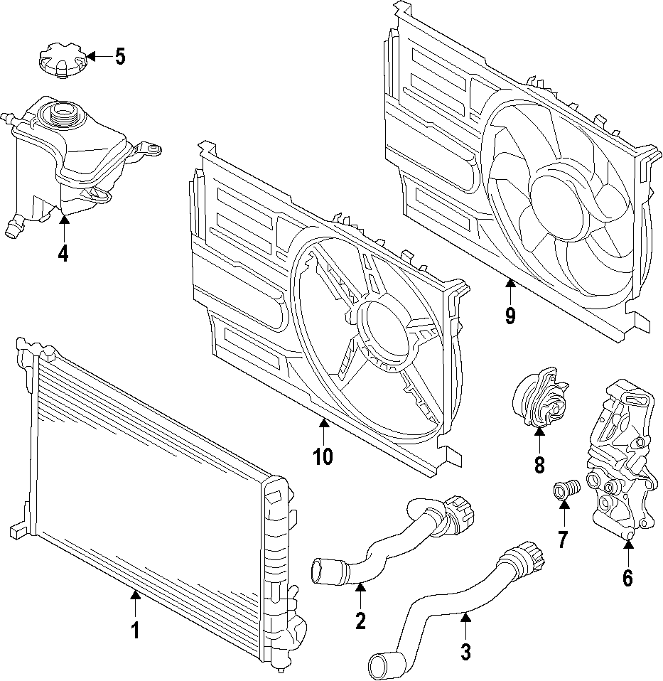 4Cooling system. Cooling fan. Radiator. Water pump.https://images.simplepart.com/images/parts/motor/fullsize/F27E010.png