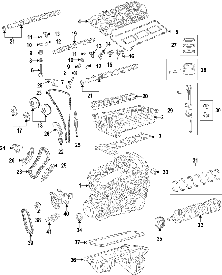 36CAMSHAFT & TIMING. CRANKSHAFT & BEARINGS. CYLINDER HEAD & VALVES. LUBRICATION. MOUNTS. PISTONS. RINGS & BEARINGS.https://images.simplepart.com/images/parts/motor/fullsize/F27H040.png