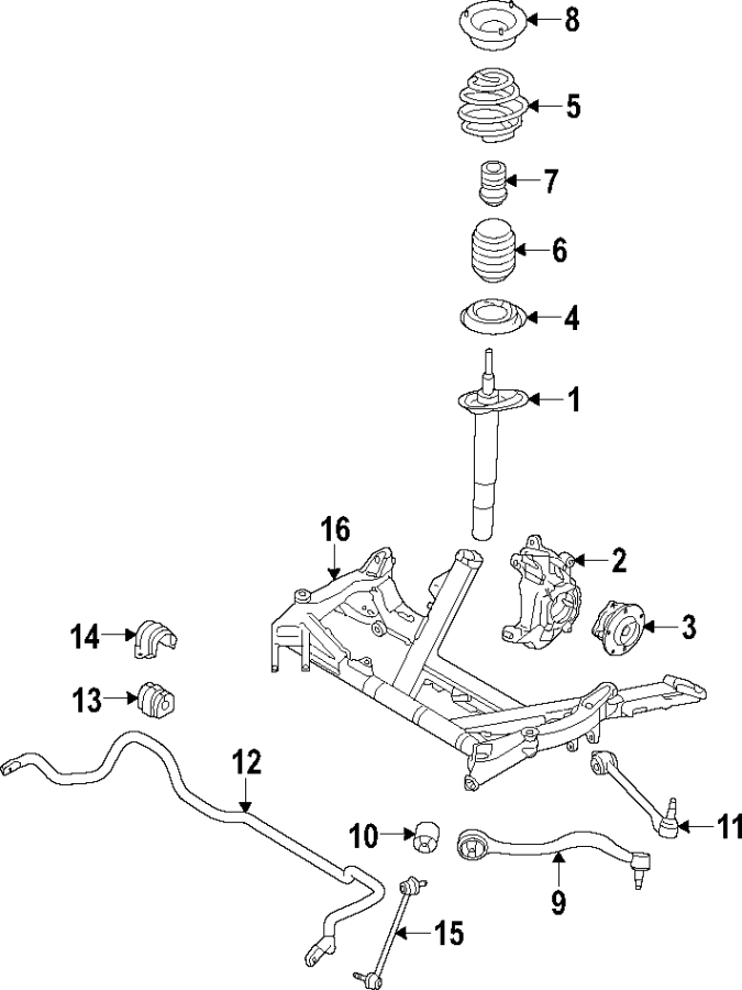 1FRONT SUSPENSION. LOWER CONTROL ARM. STABILIZER BAR. SUSPENSION COMPONENTS.https://images.simplepart.com/images/parts/motor/fullsize/F27M050.png