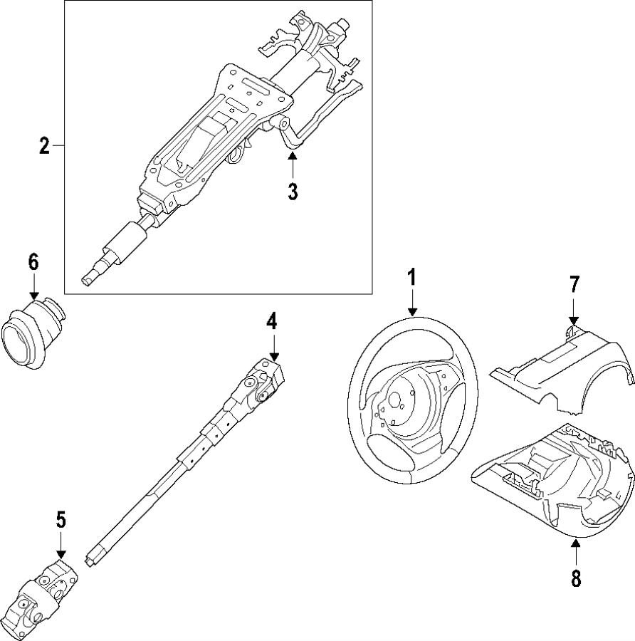 STEERING COLUMN. STEERING WHEEL.