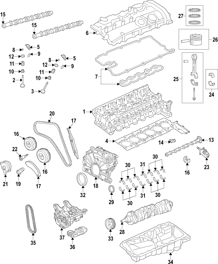 30Camshaft & timing. Crankshaft & bearings. Cylinder head & valves. Lubrication. Mounts. Pistons. Rings & bearings.https://images.simplepart.com/images/parts/motor/fullsize/F27Q060.png