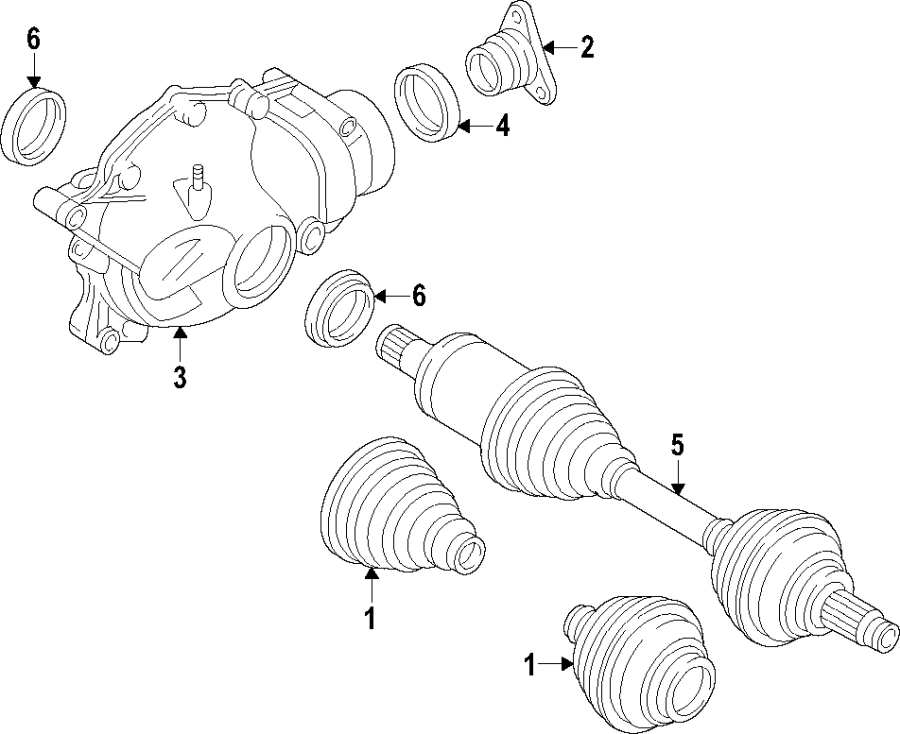 1Drive axles. Axle shafts & joints. Differential. Front axle. Propeller shaft.https://images.simplepart.com/images/parts/motor/fullsize/F27Q080.png